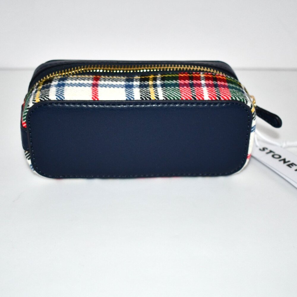 Stoney Clover Lane Faux Leather & Plaid Jewelry Pouch in Primary Plaid #SCL-EPPM - Picture 9 of 9
